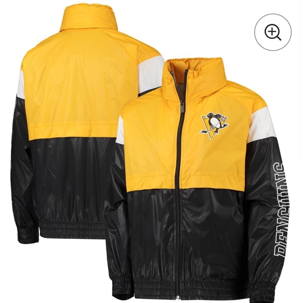 Youth Pittsburgh Penguins Gold/Black Goal Line Windbreaker Jacket Large